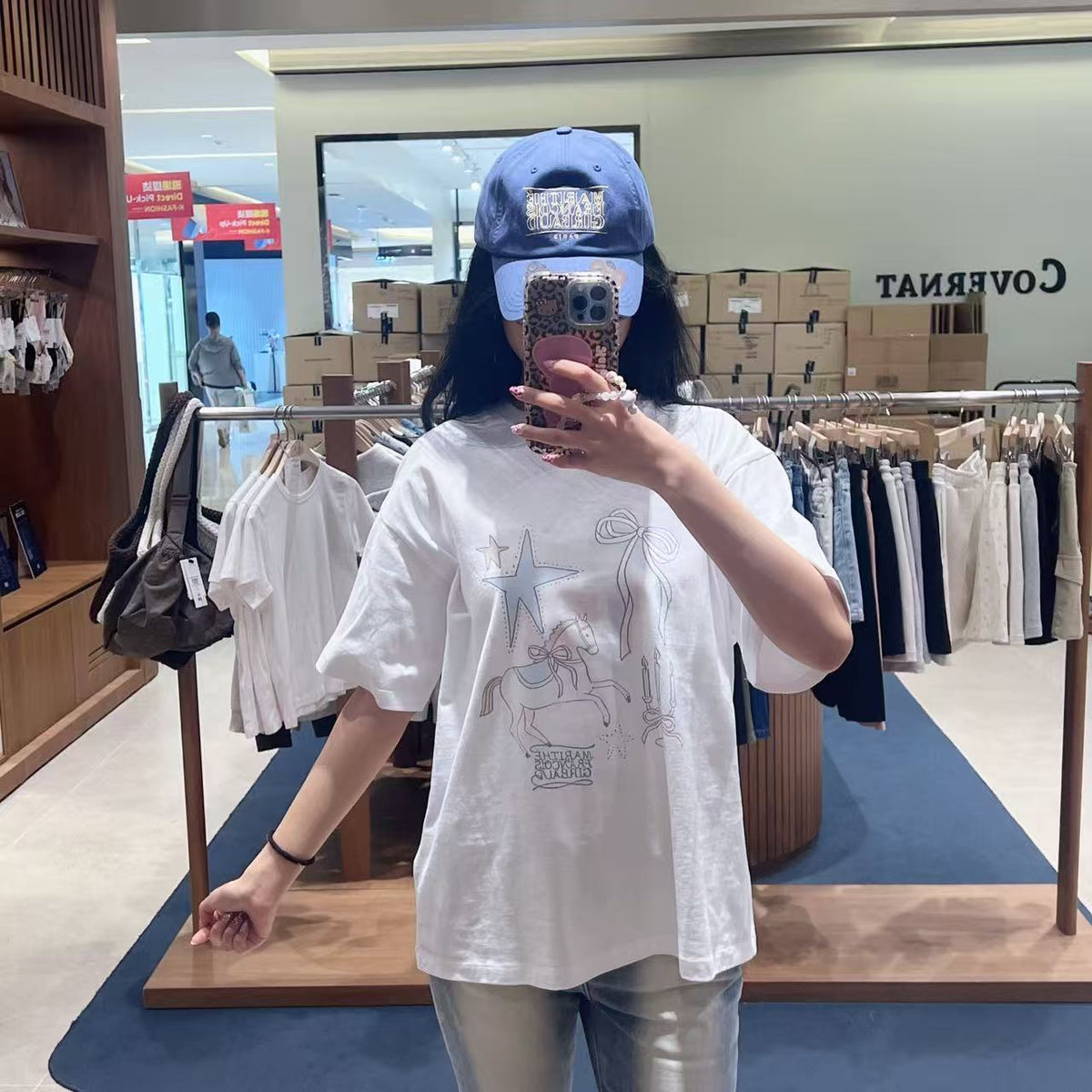 韓國 Marithe Francois Girbaud W Unicorn Graphic Oversized Tee【MD286】