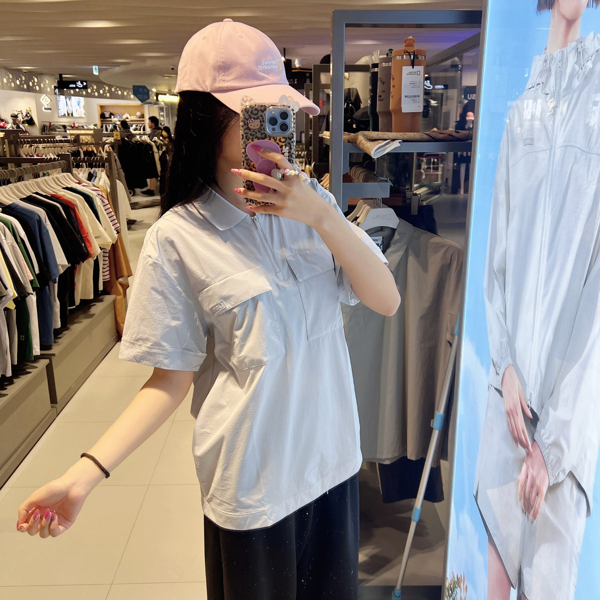 韓國 National Geographic Air Secker Half-Zip Short Sleeve Collared Shirt【NG951】