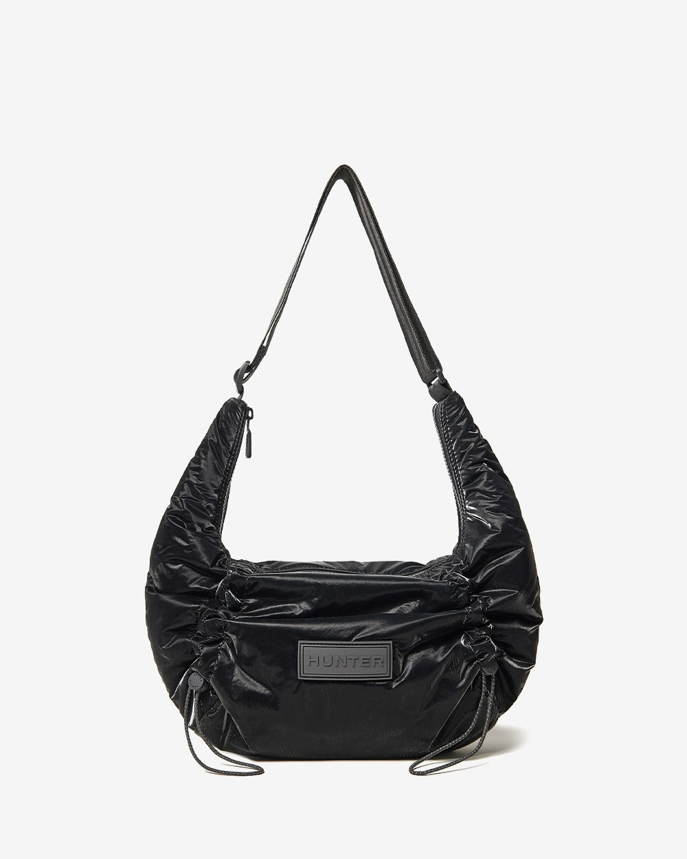 韓國 Hunter Glossy Drawstring Midi Hobo【HR064】
