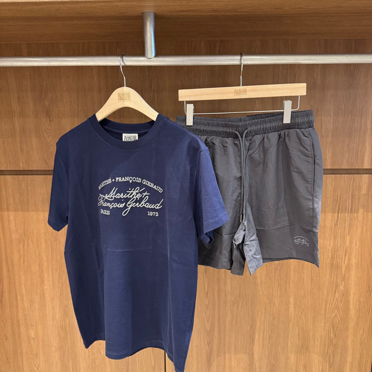 韓國 Marithe Francois Girbaud Logo Tee+Nylon Shorts Set-Up【MD298】