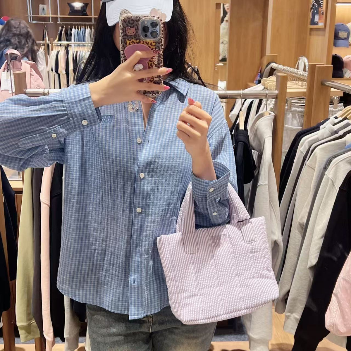 韓國 Marithe Francois Girbaud Classic Logo Seersucker Padding Bag【MD242】