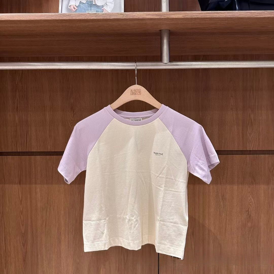 韓國 Marithe Francois Girbaud W Small Regular Logo Raglan Crop Tee【MD237】