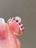 18K 緬甸紅寶石鑽石排戒 (訂金$500，總售價為 $3,738)【SM2080】