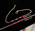 18k金 五顆天然紅寶石鑽石手鍊 (訂金$500，總售價為 $3,488)【SM2103】