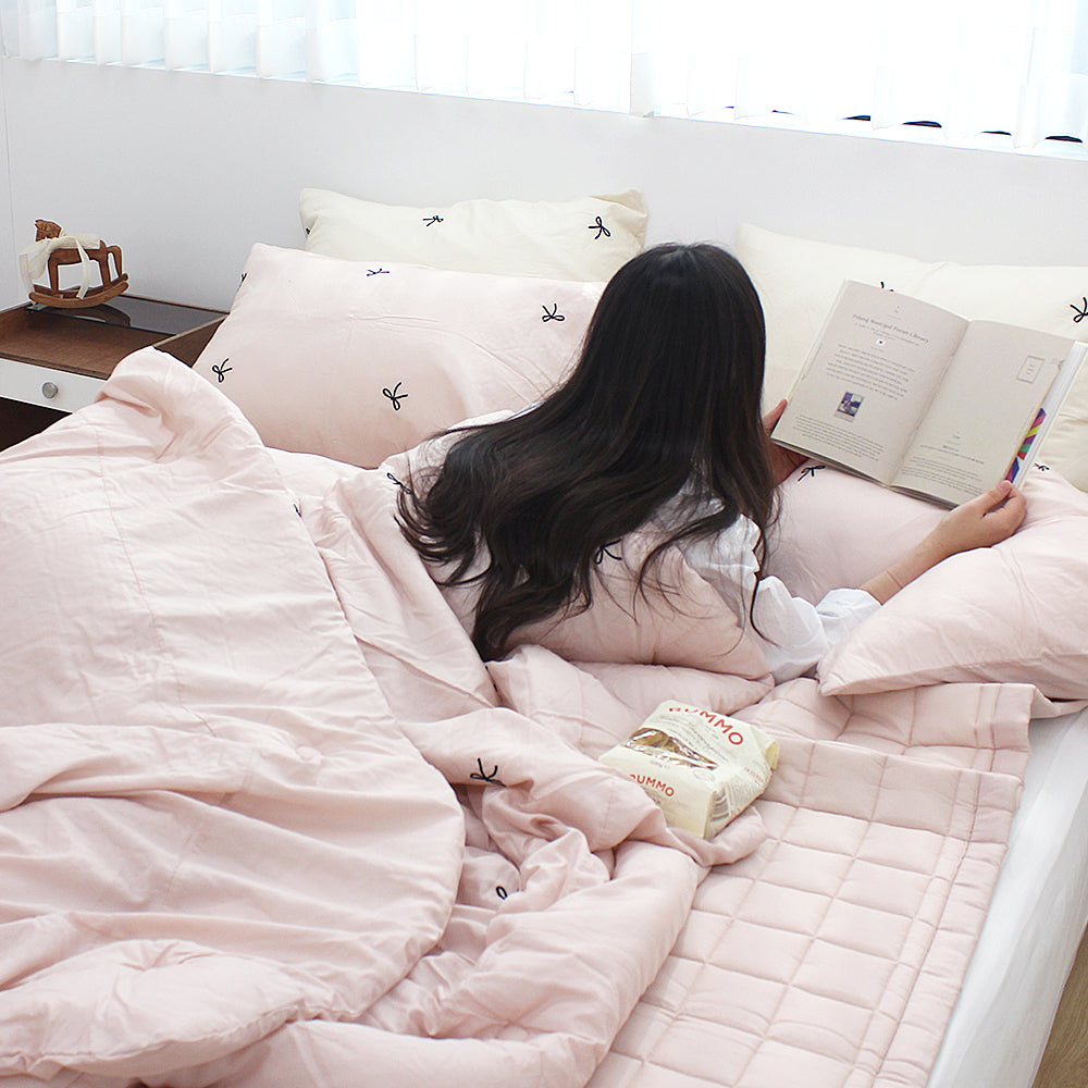 韓國 浪滿六月法式蝴蝶刺繡結莫代爾(無花邊)【SM1365】