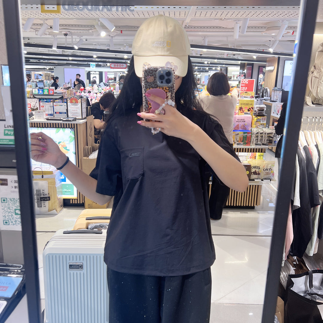 韓國 National Geographic Women's Airflow Hybrid Semi-Crop Short Sleeve T-shirt (涼爽面料)【NG874】