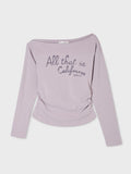 韓國 WhoAU One-Shoulder Long Sleeve T-Shirt【WA397】