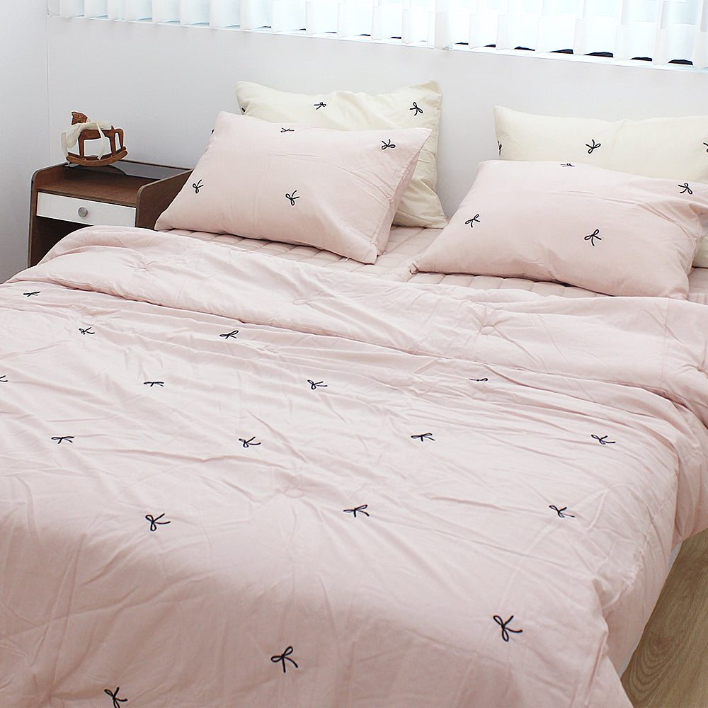 韓國 浪滿六月法式蝴蝶刺繡結莫代爾(無花邊)【SM1365】