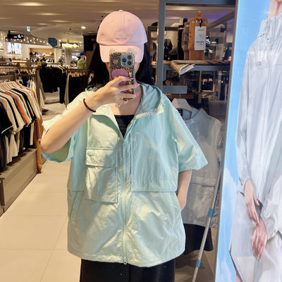 韓國 National Geographic Felice Cooling Taslan Short Sleeve Hooded Full-Zip Jumper【NG966】