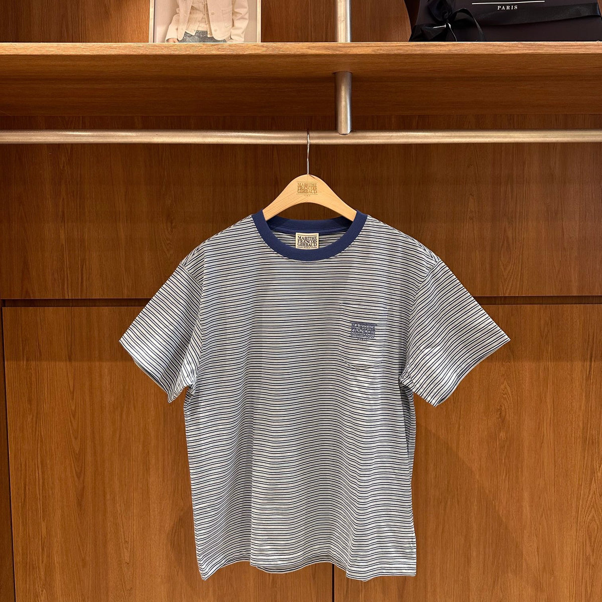 韓國 Marithe Francois Girbaud Small Classic Logo Stripe Ringer Tee【MD283】
