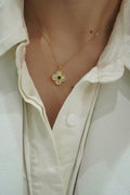 祖母綠貝殼四葉草吊墜【SM2112】
