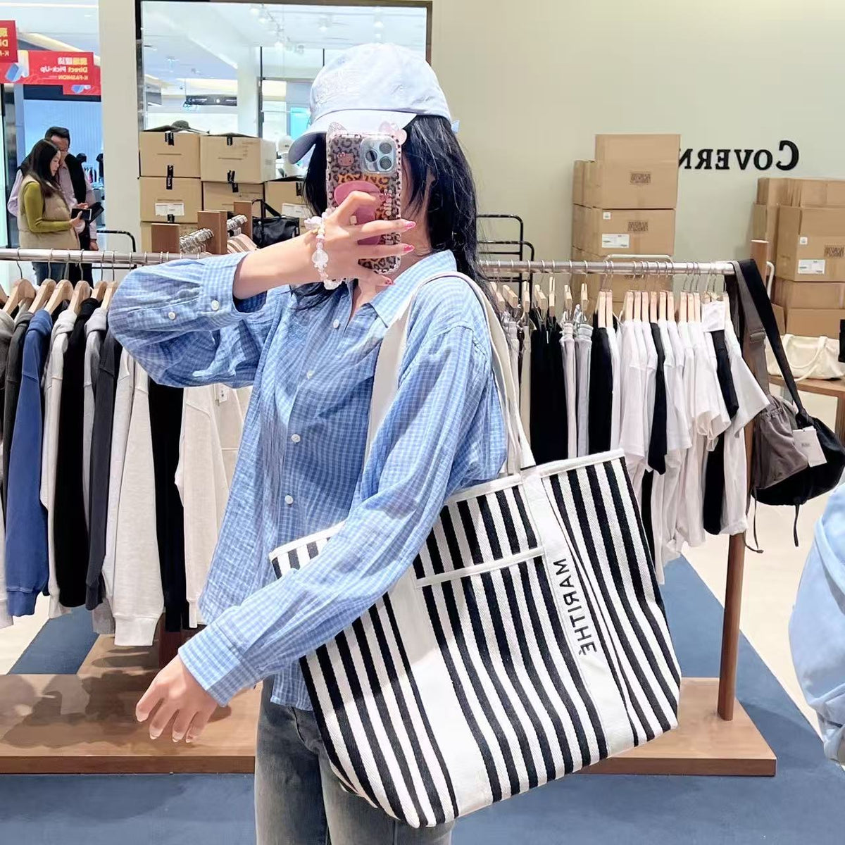韓國 Marithe Francois Girbaud Regular Logo Big Cotton Bag【MD145】