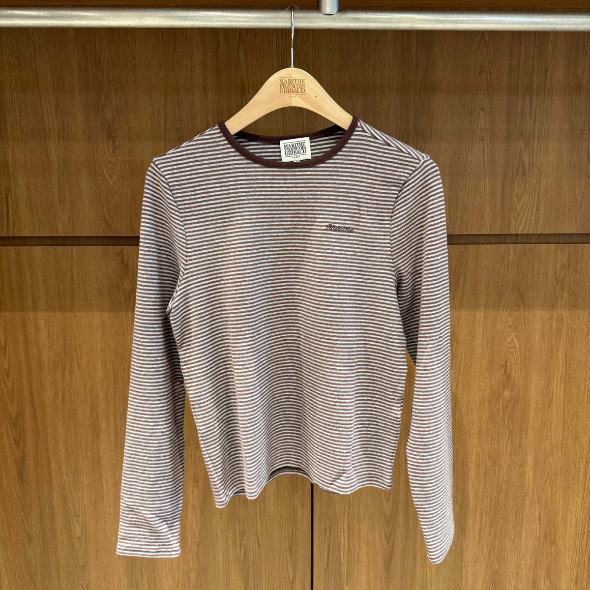 韓國 Marithe Francois Girbaud W Stripe Long Sleeve Tee【MD362】