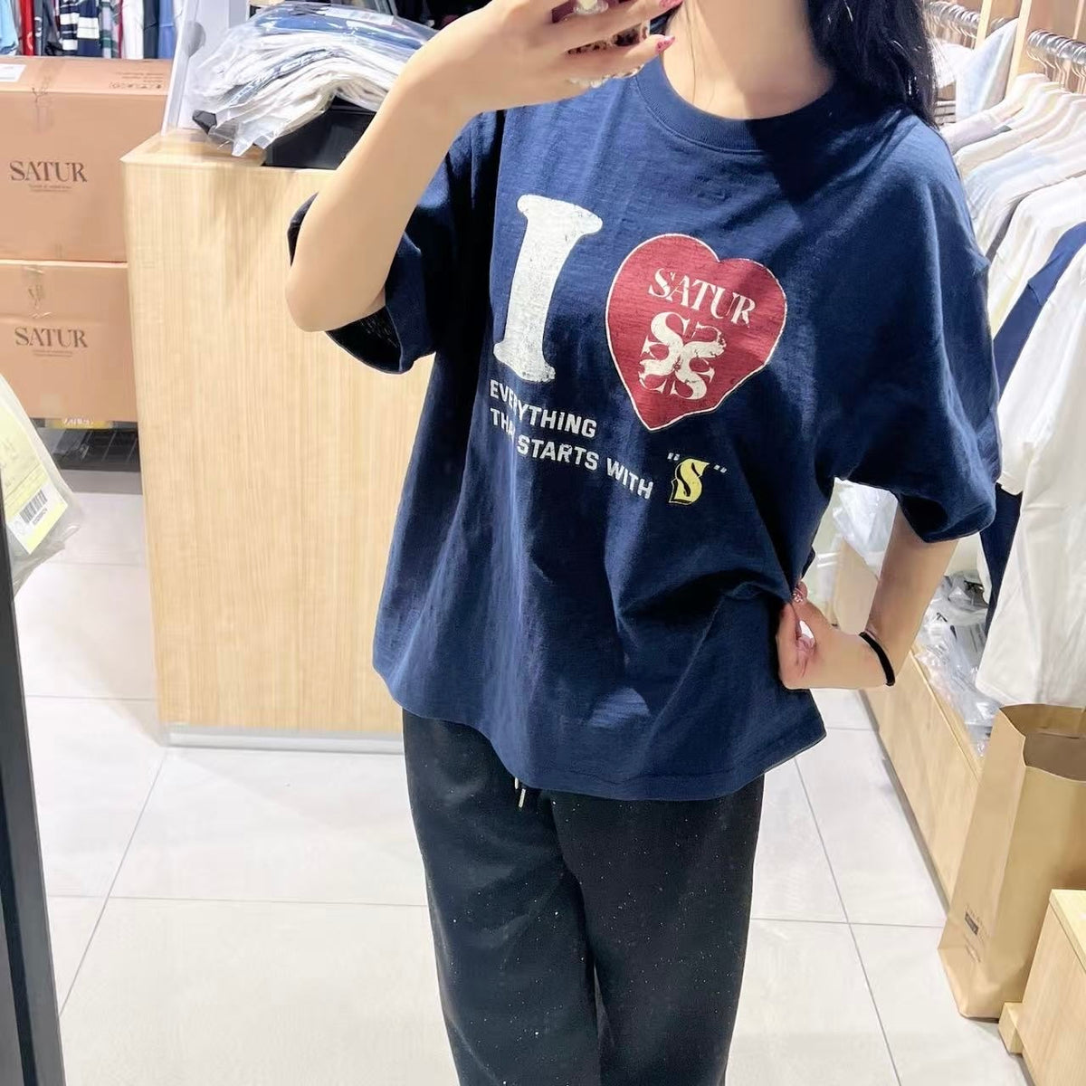 韓國 Satur T-Shirt (男女同款)【SR312】