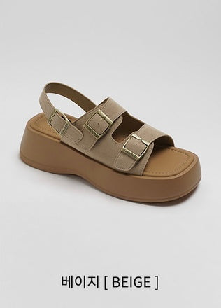韓國 Chaakan Zeneca Buckle Platform Sandals【CN006】
