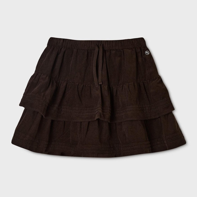 韓國 WhoAU Corduroy Short Tiered Skirt【WA096】