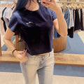 韓國 Marithe Francois Girbaud W Small Lettering Slim Crop Tee【MD299】