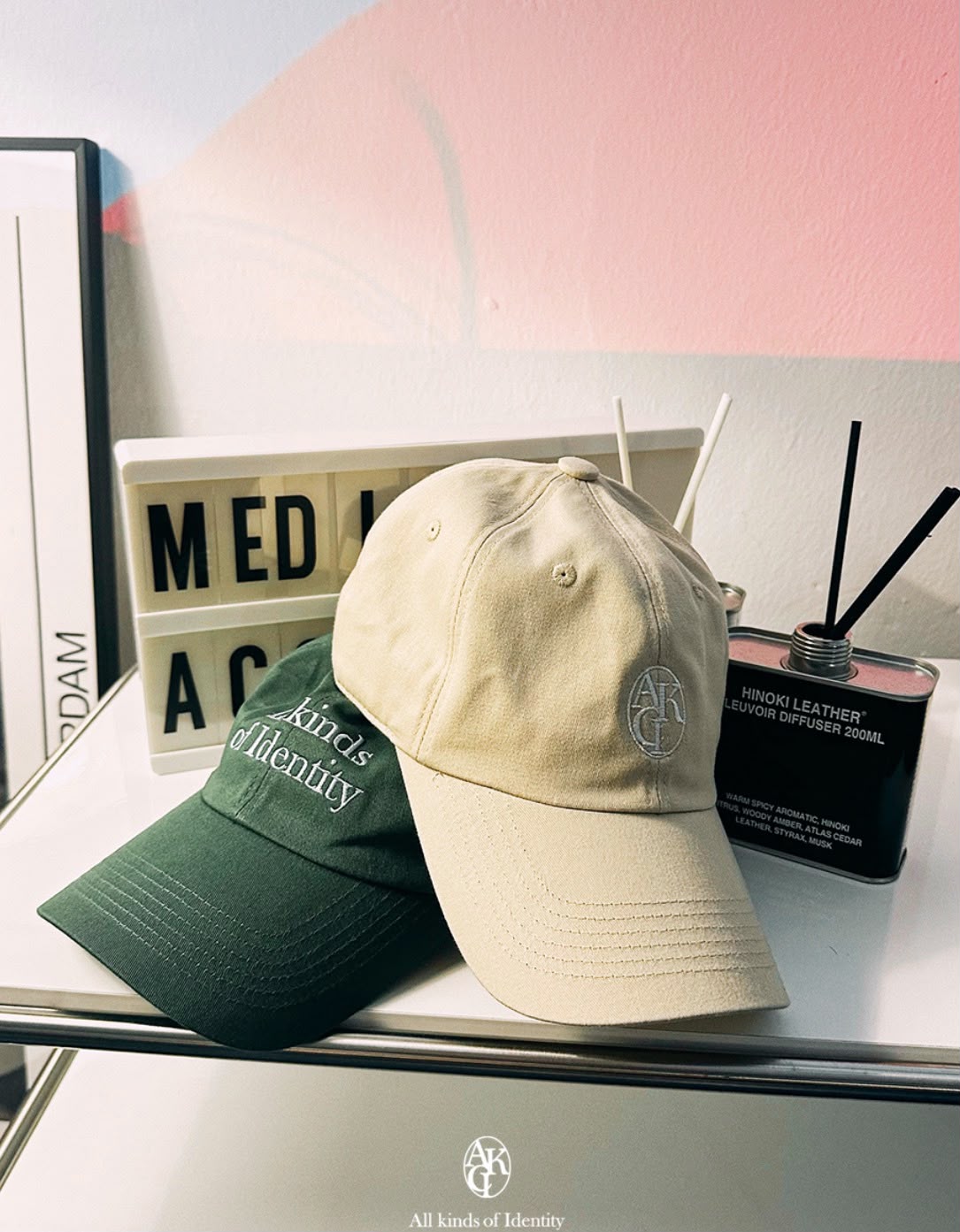 韓國 AKIII Classic Vintage Color Lettering Ball Cap【SM2073】