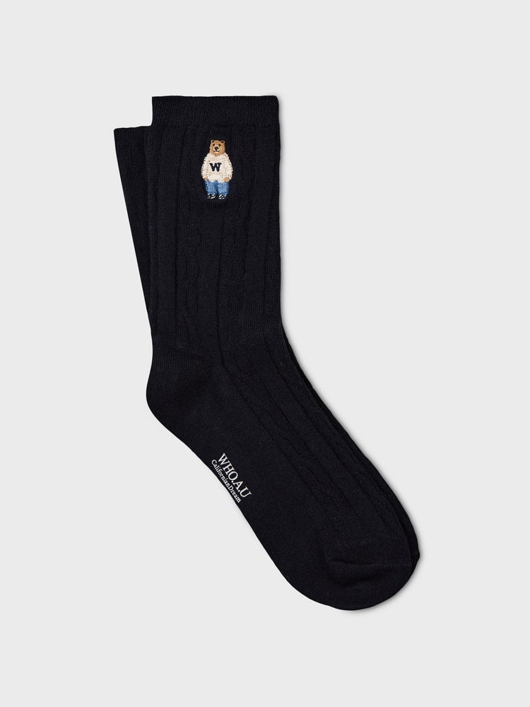 韓國 WhoAU Steve Cable Socks【WA087】