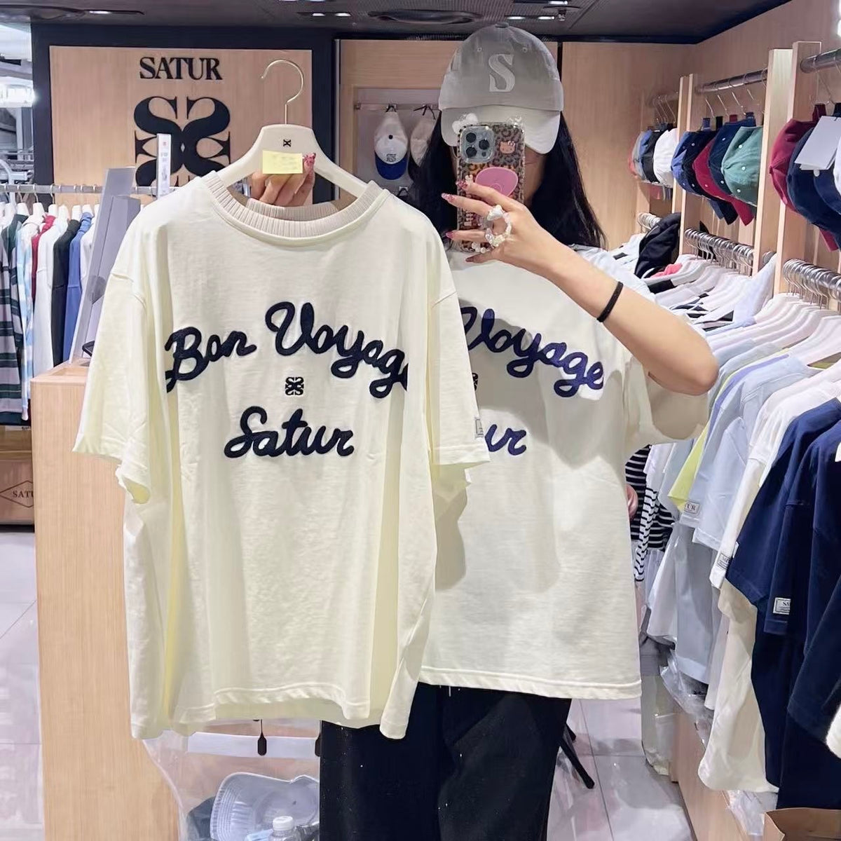韓國 Satur Setter Logo Embroidered Voyage Short Sleeve T-shirt (男女同款)【SR340】