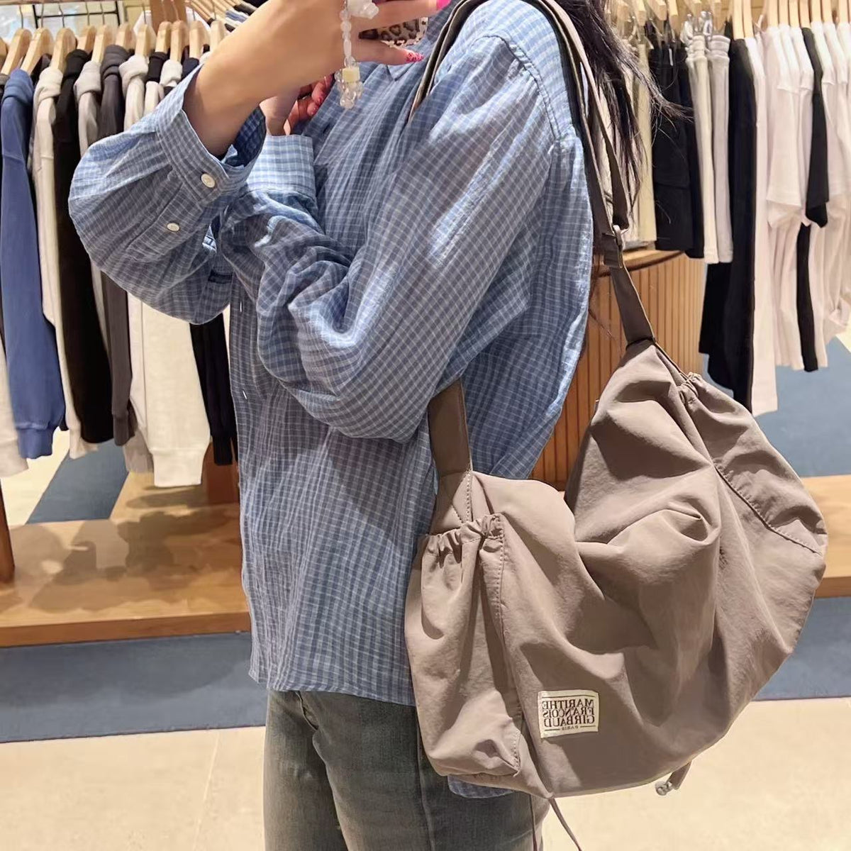韓國 Marithe Francois Girbaud Classic Logo String Nylon Cross Bag【MD220】