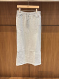韓國 Marithe Francois Girbaud W Classic Logo Long Sweat Skirt【MD372】