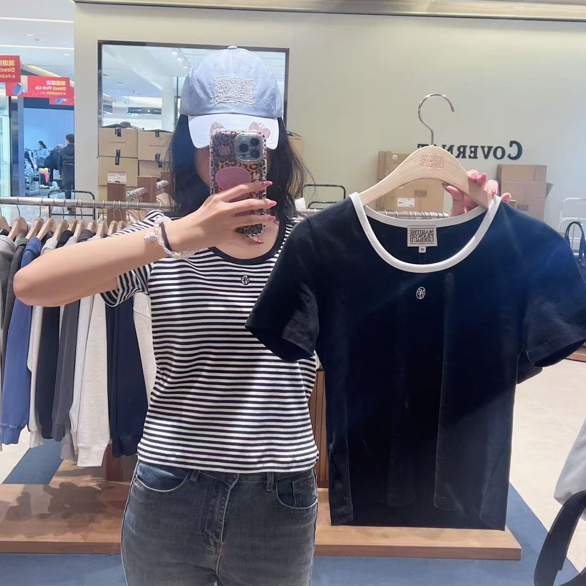 韓國 Marithe Francois Girbaud W Deep Neck Ringer Tee【MD245】