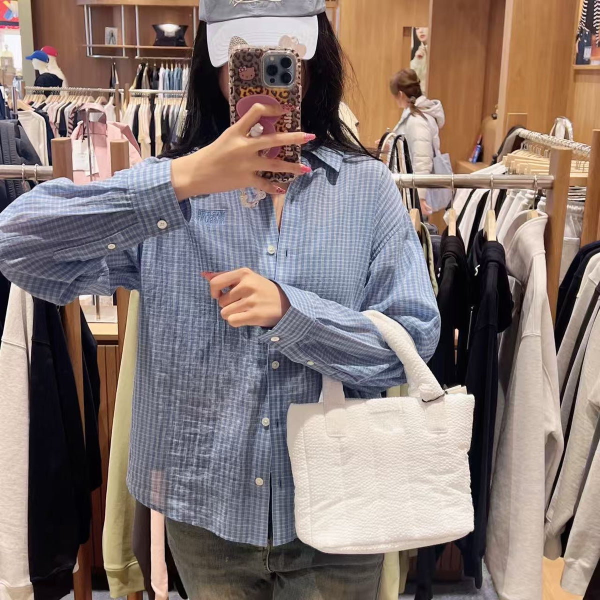 韓國 Marithe Francois Girbaud Classic Logo Seersucker Padding Bag【MD242】