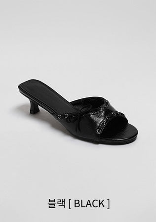 韓國 Chaakan Kino Eyelet Mule Slippers【CN029】