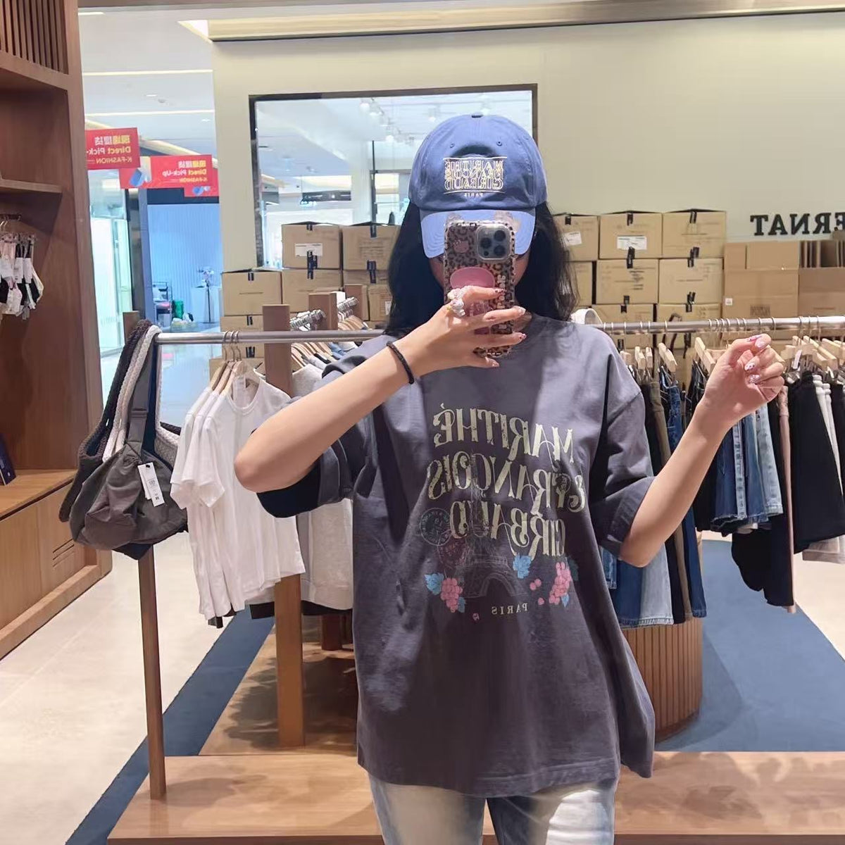 韓國 Marithe Francois Girbaud W Vintage Eiffel Tower Logo Oversized Tee【MD288】