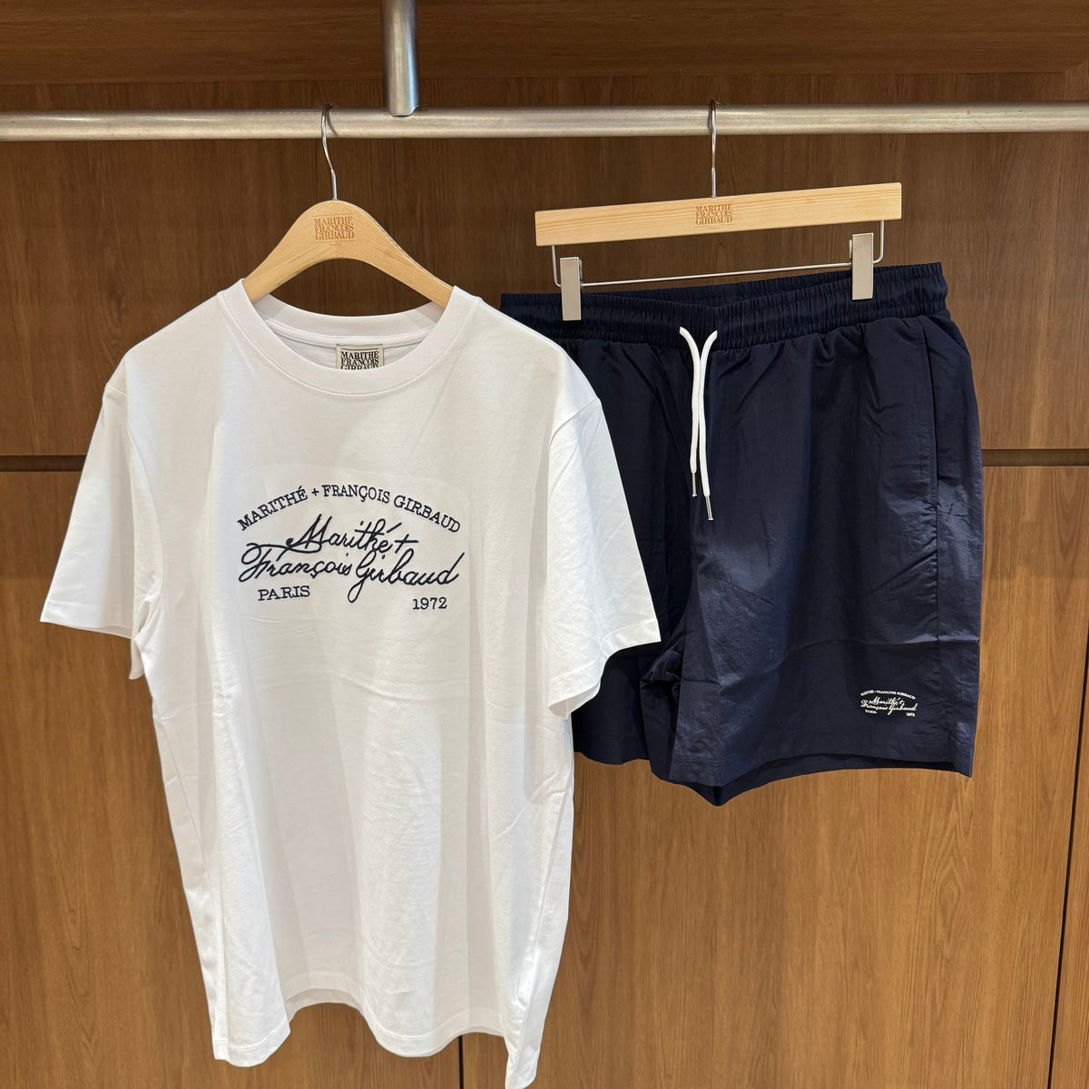韓國 Marithe Francois Girbaud Logo Tee+Nylon Shorts Set-Up【MD298】