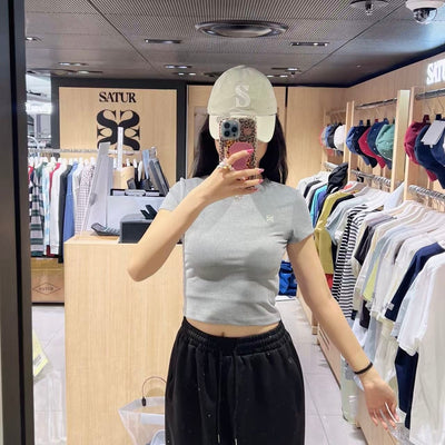 韓國 Satur (W) Essential Basic Logo T-Shirt 【SR328】