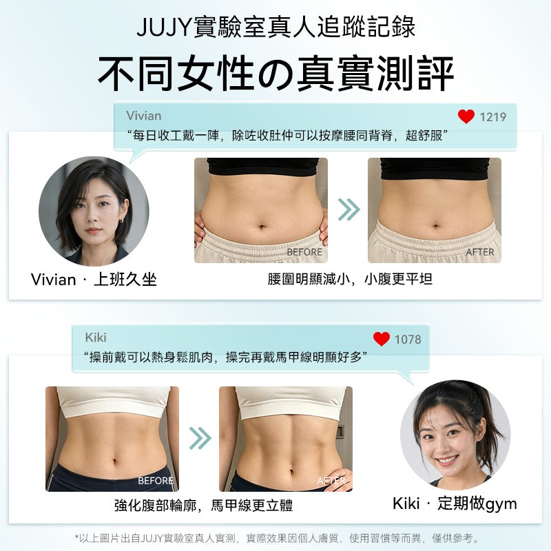 日本JUJY 無線穿戴式EMS變頻電流長短雙帶多部位燃脂塑形腰帶【SM2550】