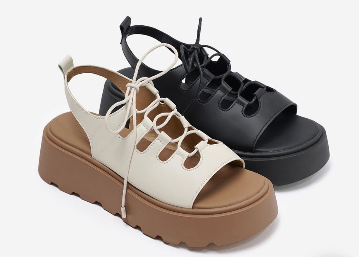 韓國 Chaakan Kaita Lace-up Platform Sandals【CN005】