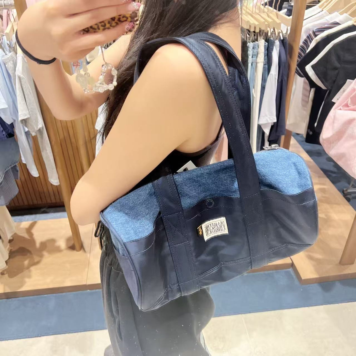 韓國 Marithe Francois Girbaud Industries Classic Logo Nylon Duffle Bag【MD111】