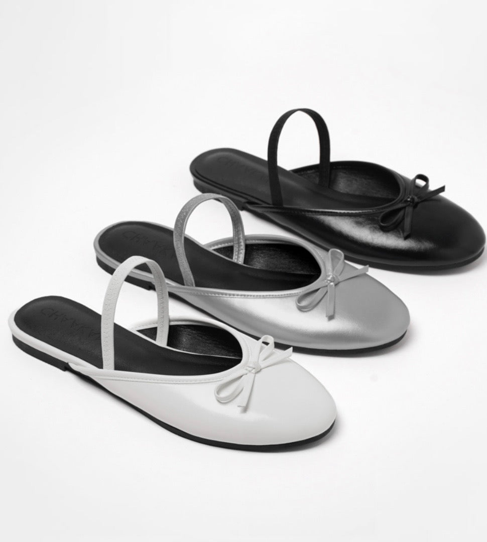 韓國 Chaakan Emily Two-Way Ribbon Slingback Flat【CN017】