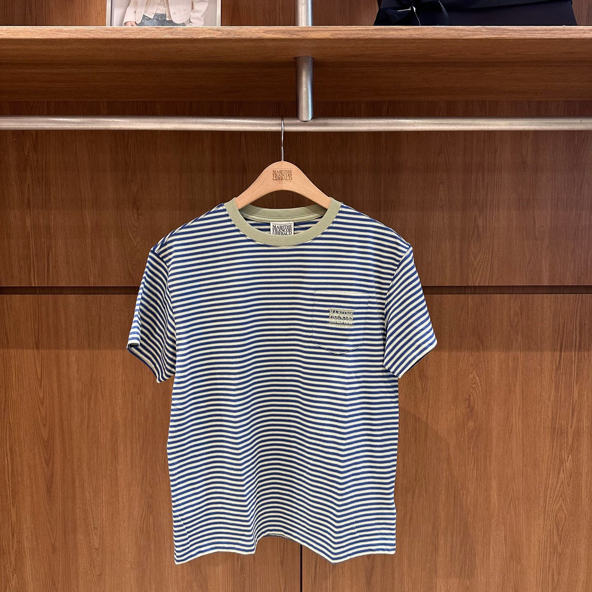韓國 Marithe Francois Girbaud Small Classic Logo Stripe Ringer Tee【MD283】