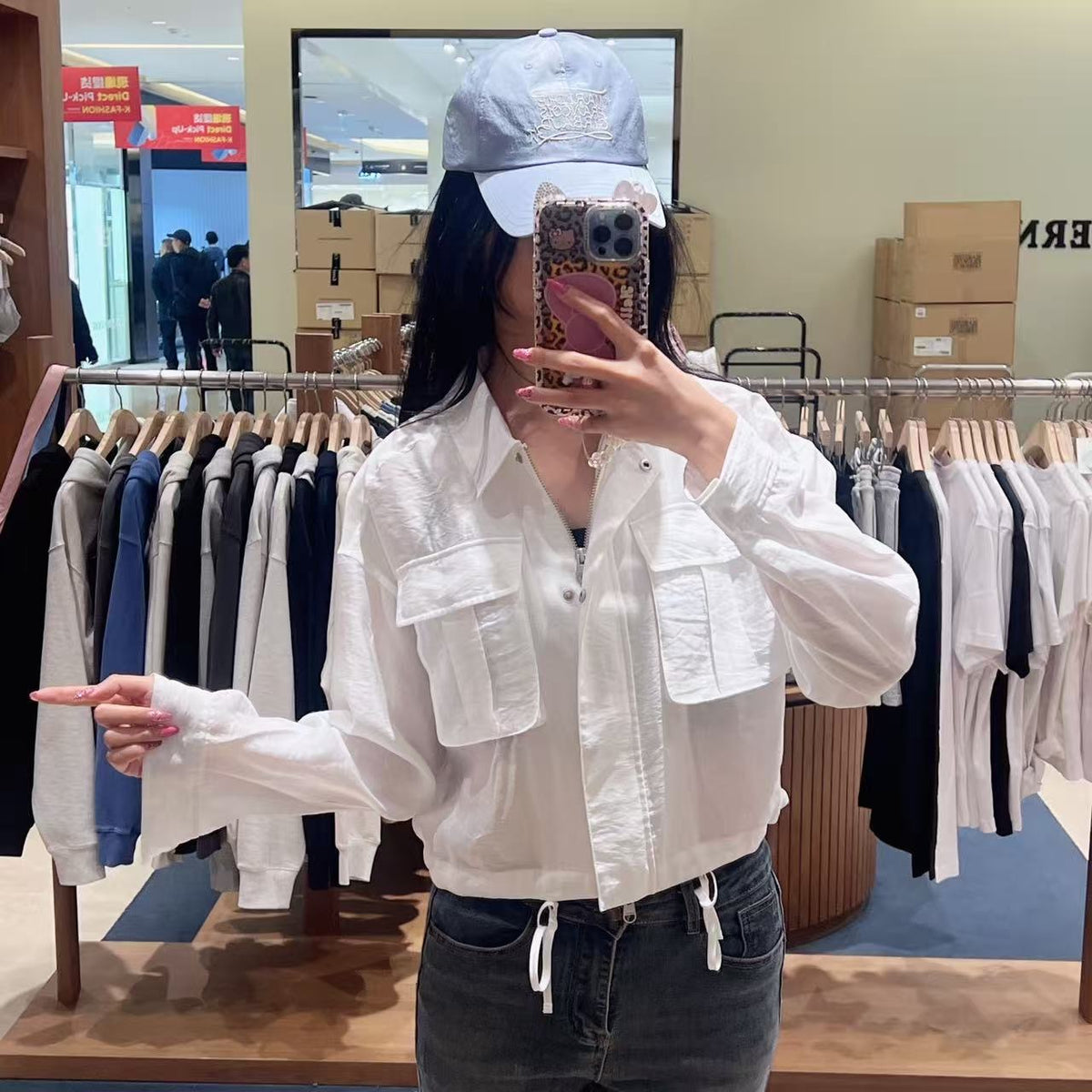 韓國 Marithe Francois Girbaud W Crop Sheer Jacket【MD211】