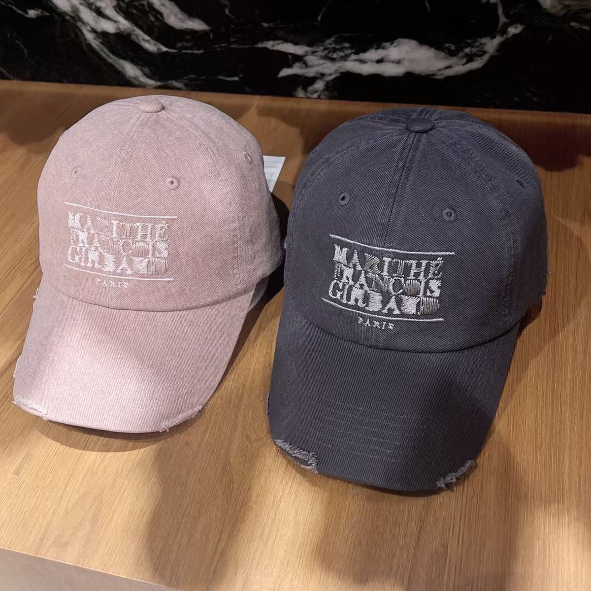 韓國 Marithe Francois Girbaud Drawing Classic Logo Damaged Covered Cap【MD258】