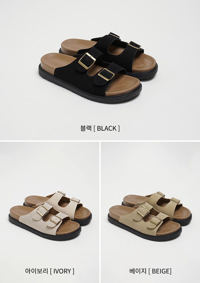 韓國 Chaakan Neldo Big Buckle Platform Slippers【CN025】