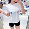 韓國 Wacky Willy Women's Lettering Graphic Short Sleeve T-Shirt【WW243】
