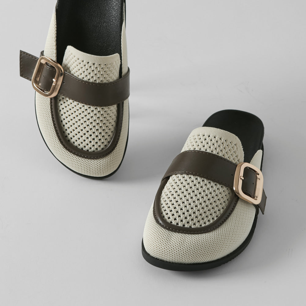 韓國 Chaakan Braided Knit Big Buckle Loafers【CN059】