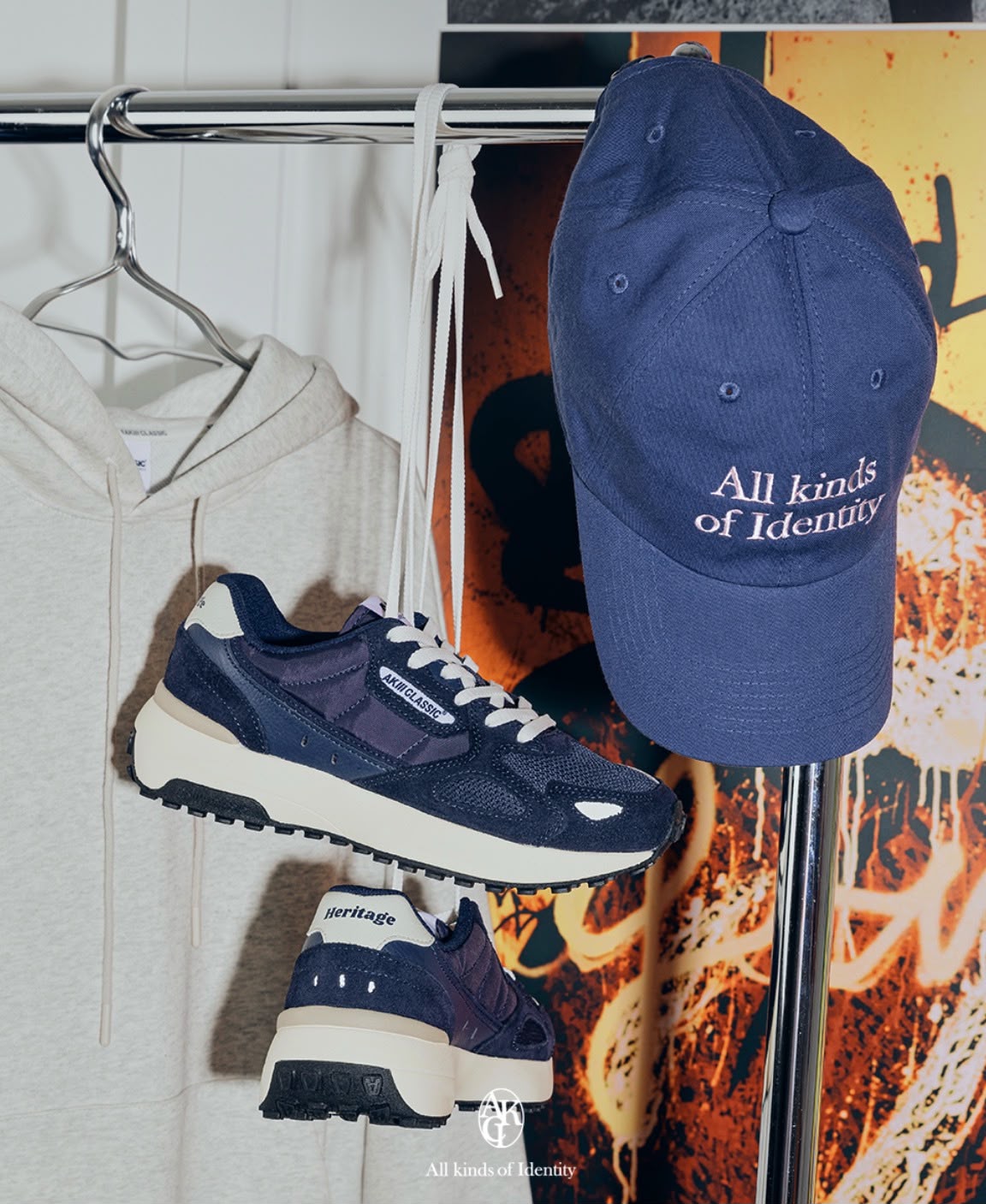 韓國 AKIII Classic Vintage Color Lettering Ball Cap【SM2073】