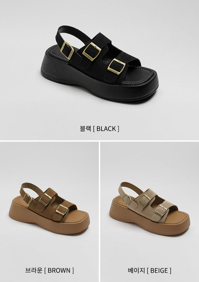 韓國 Chaakan Zeneca Buckle Platform Sandals【CN006】