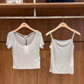 韓國 Marithe Francois Girbaud W Small Classic Logo Sleeveless Layered Slim Crop Tee【MD281】