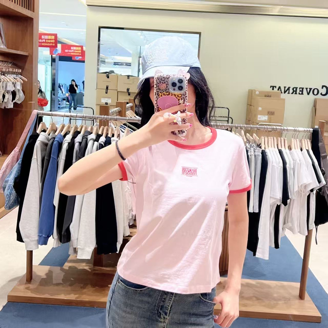 韓國 Marithe Francois Girbaud W Classic Logo Ringer Tee【MD156】