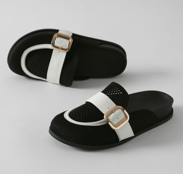 韓國 Chaakan Braided Knit Big Buckle Loafers【CN059】