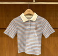 韓國 Marithe Francois Girbaud W Stripe Slim Crop Collar Tee【MD238】