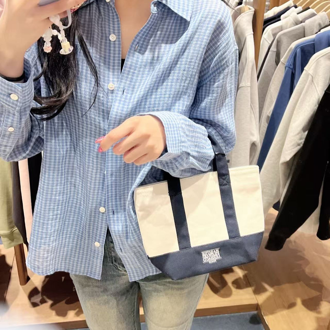 韓國 Marithe Francois Girbaud Classic Logo Embroidery Canvas Tote Bag【MD257】