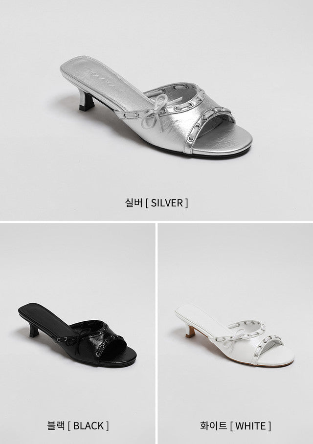 韓國 Chaakan Kino Eyelet Mule Slippers【CN029】